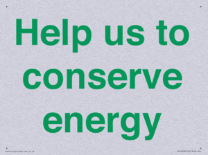 Help us to conserve energy 
